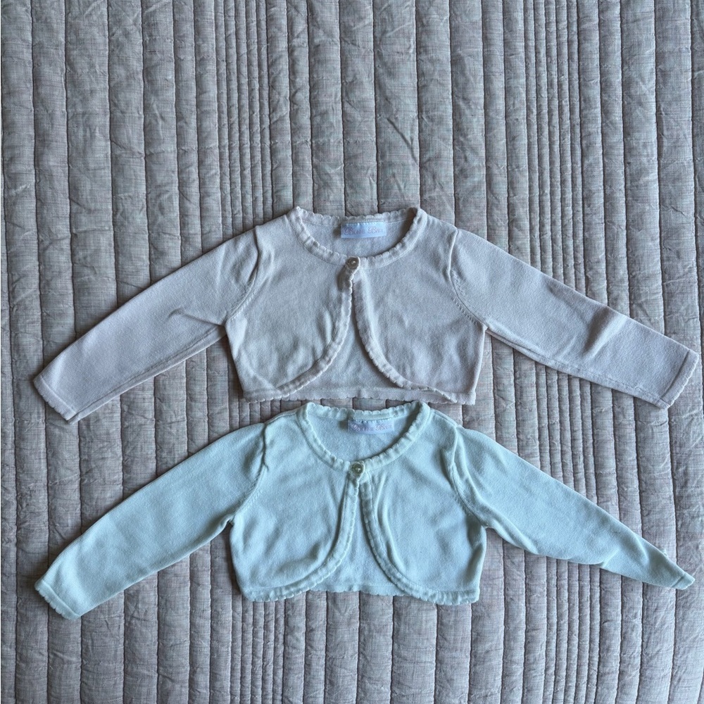 2-Piece Bonnie Baby Knit Bolero Cardigan Set - 12 Months